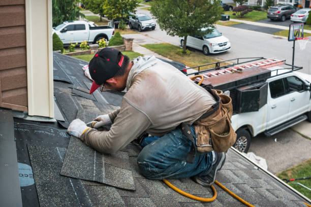 Professional Roofing technician working in Worley, ID